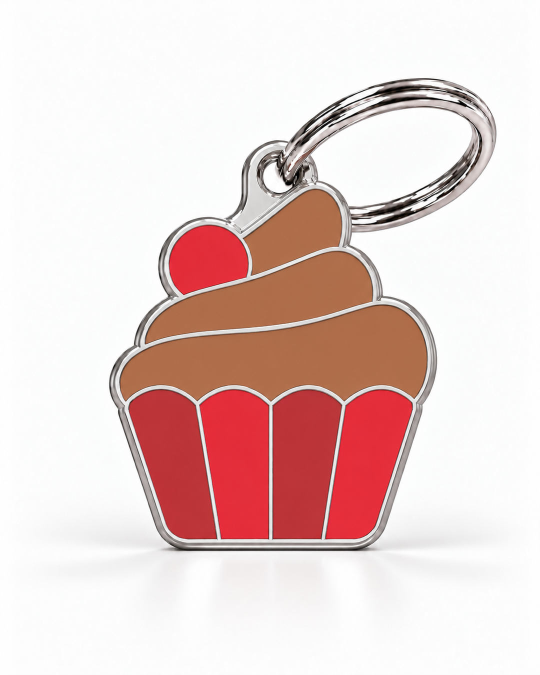 TAGiDOG Chocolate Sundae ID Tag dog ID tag, front view on white