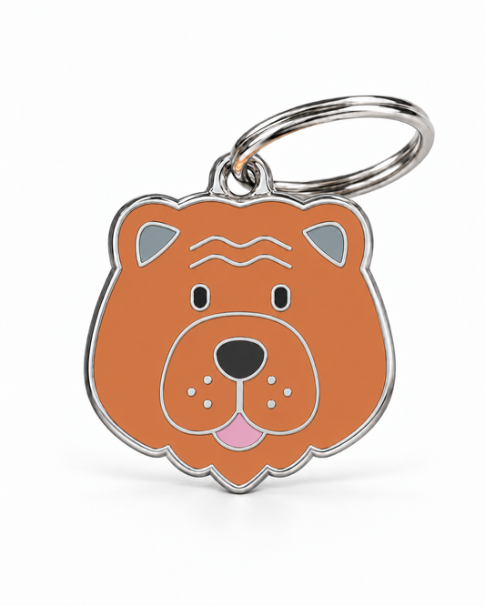 TAGiDOG Chow Chow Dog ID Tag, front view on white