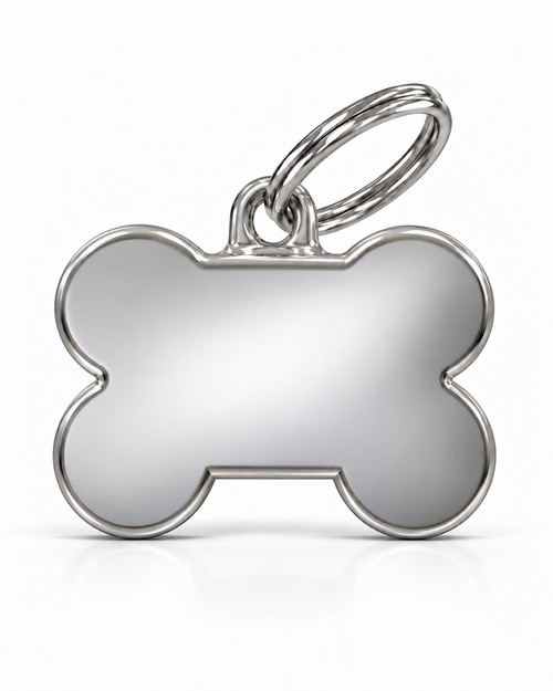 TAGiDOG Classic Bone ID Tag Small dog ID tag, front view on white