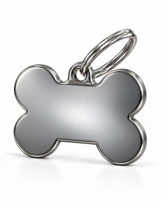 TAGiDOG Classic Fume Bone ID Tag Medium, angled view