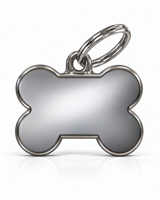 TAGiDOG Classic Fume Bone ID Tag Small, front view on white