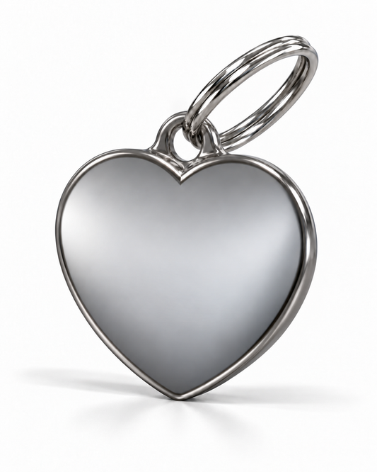 TAGiDOG Classic Fume Heart ID Tag, angled view