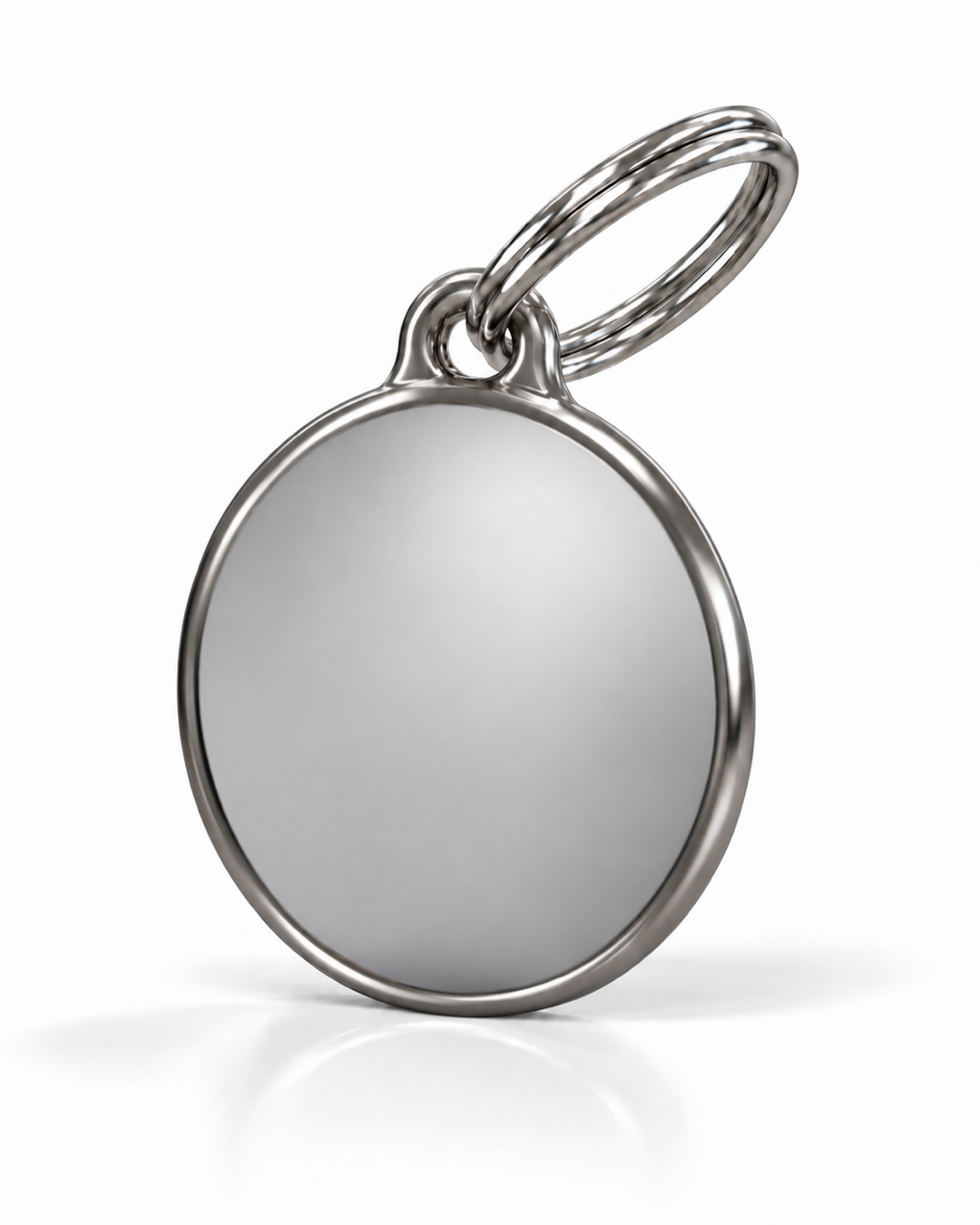 TAGiDOG Classic Fume Round ID Tag, angled view