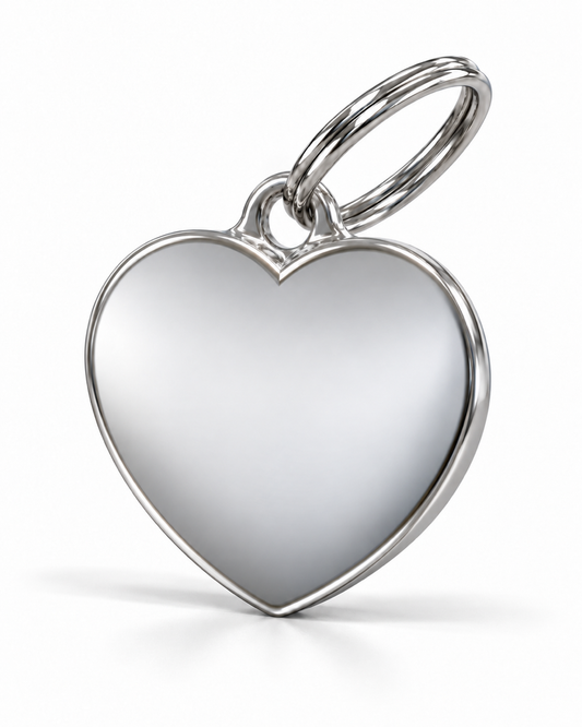 TAGiDOG Classic Heart ID Tag dog ID tag, angled view