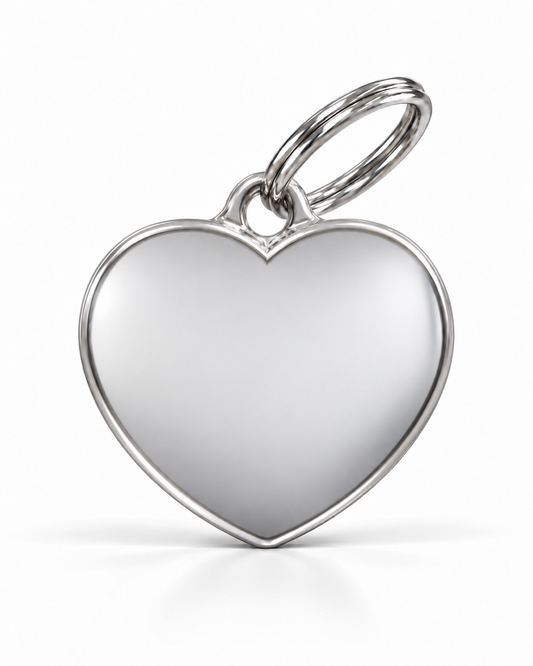TAGiDOG Classic Heart ID Tag dog ID tag, front view on white