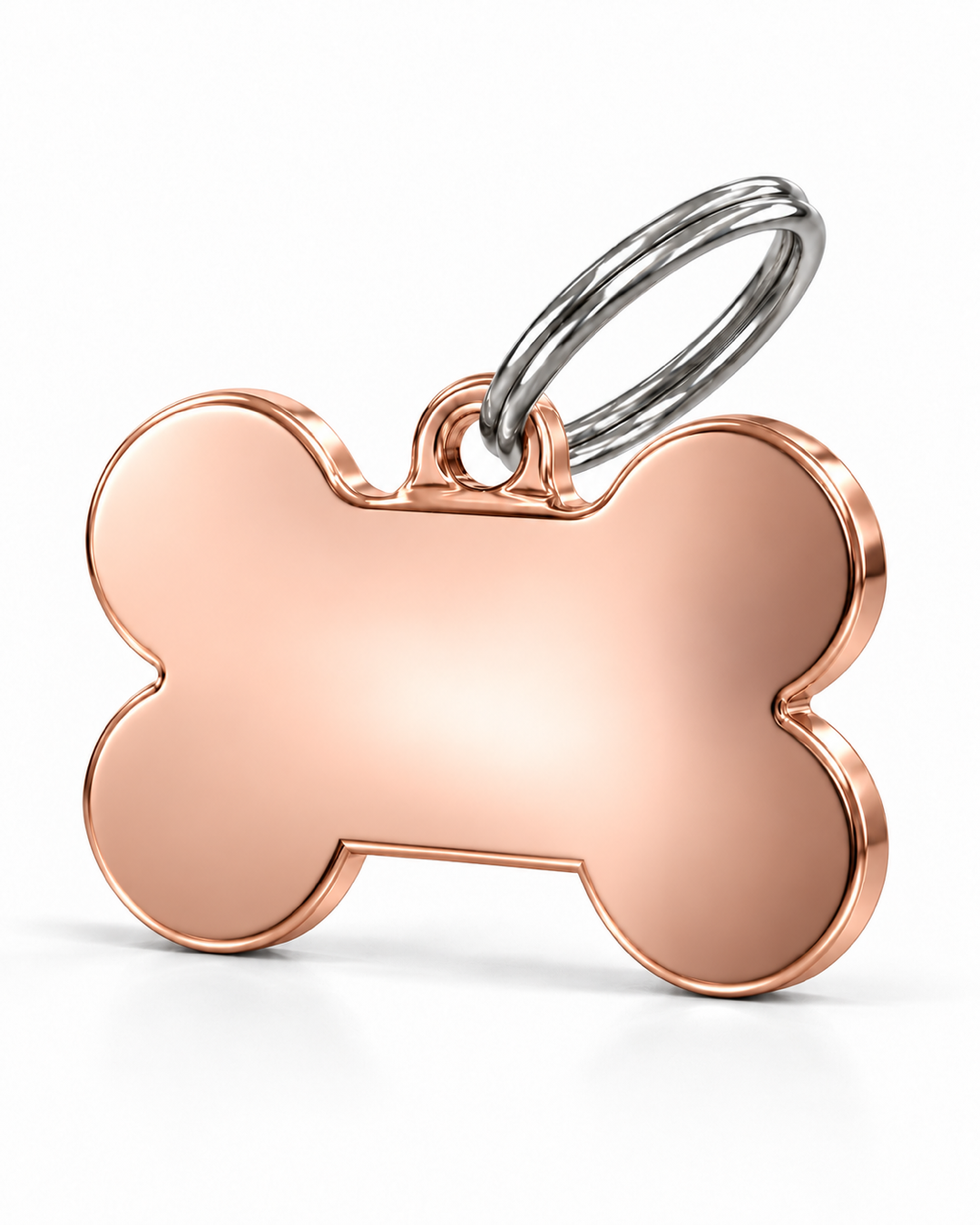 TAGiDOG Classic Rose Bone ID Tag Medium, angled view