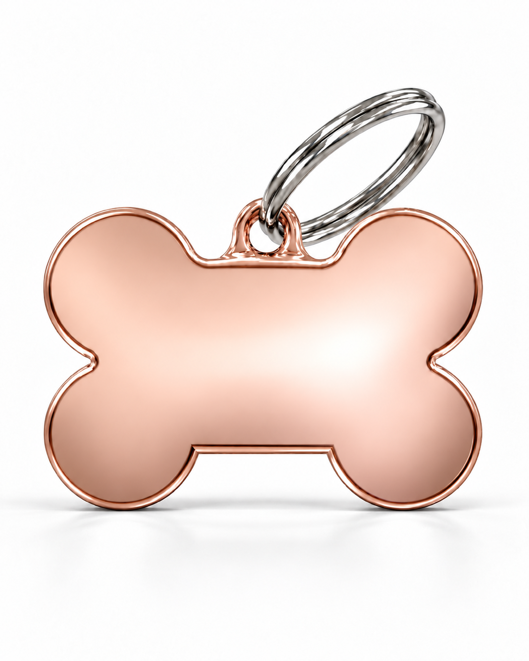 TAGiDOG Classic Rose Bone ID Tag Medium, front view on white