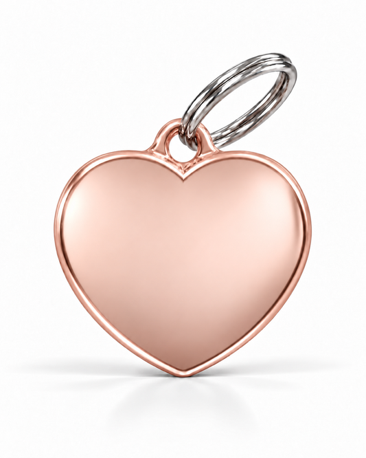 TAGiDOG Classic Rose Heart ID Tag, front view on white