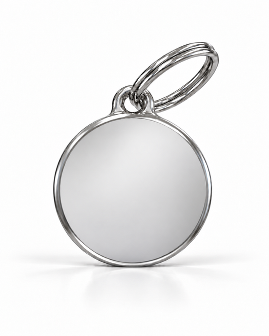 TAGiDOG Classic Round ID Tag dog ID tag, front view on white