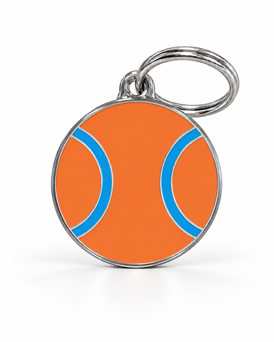 TAGiDOG Clay Court Tennis ID Tag dog ID tag, front view on white