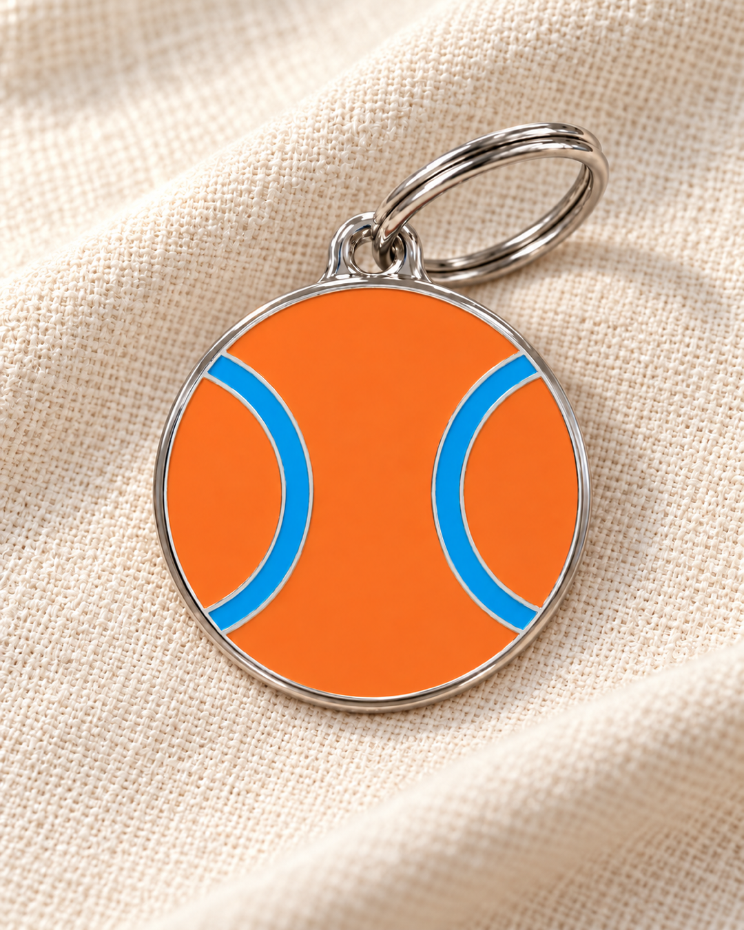 TAGiDOG Clay Court Tennis  ID Tag dog ID tag on light linen
