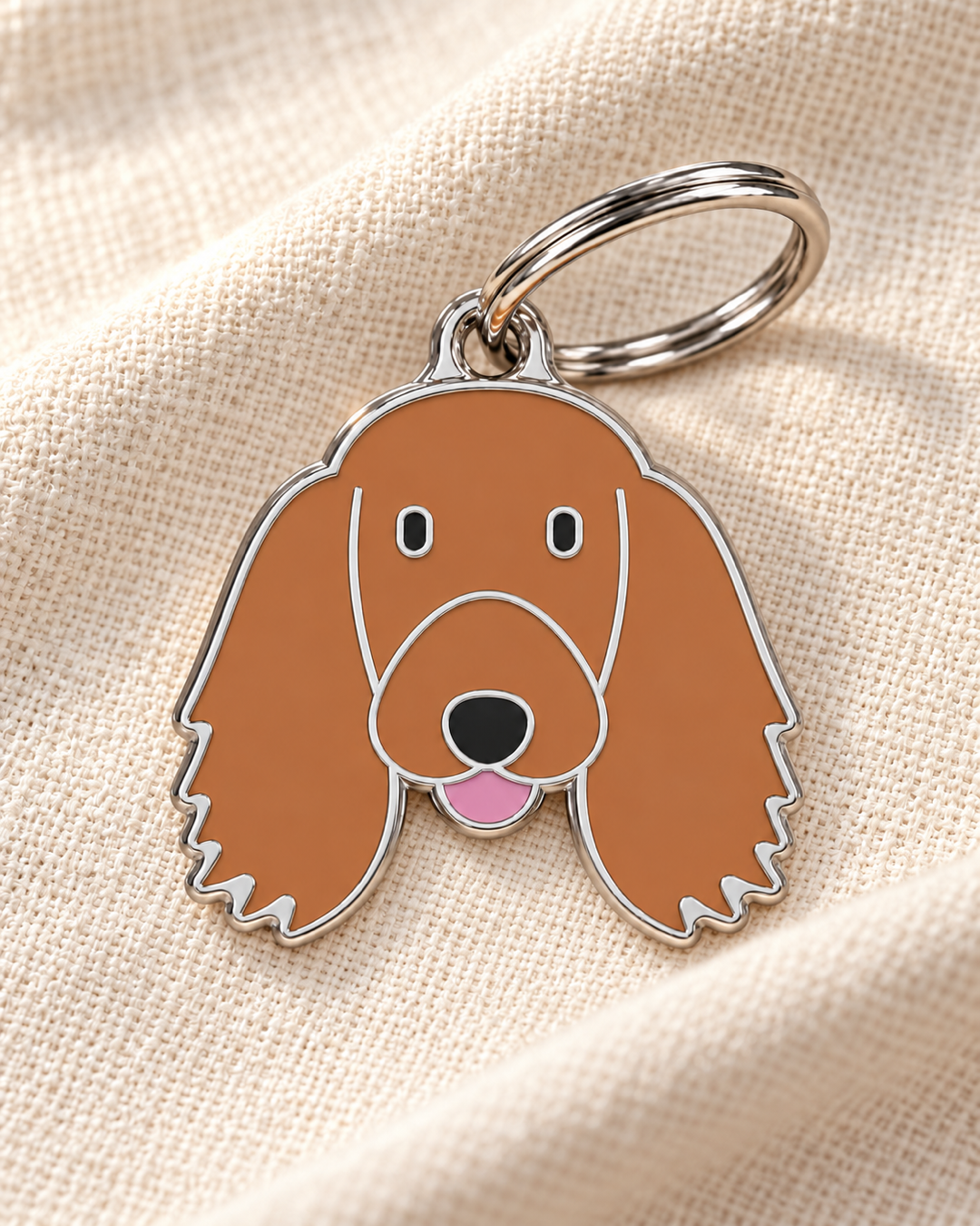TAGiDOG Cocker Spaniel Dog ID Tag on light linen