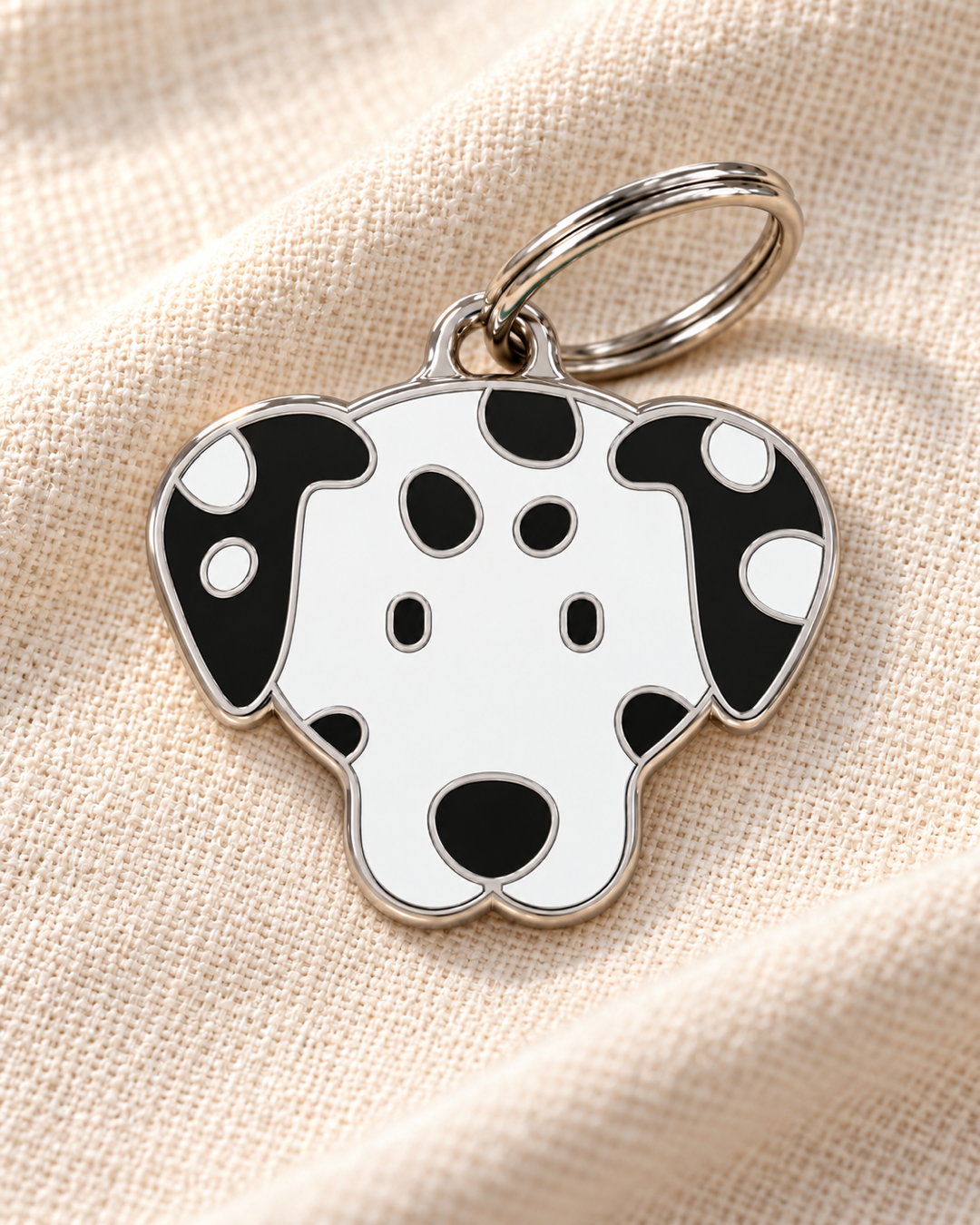 TAGiDOG Dalmatian Dog ID Tag on light linen