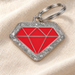 TAGiDOG Diamond Spark Red ID Tag dog ID tag on light linen