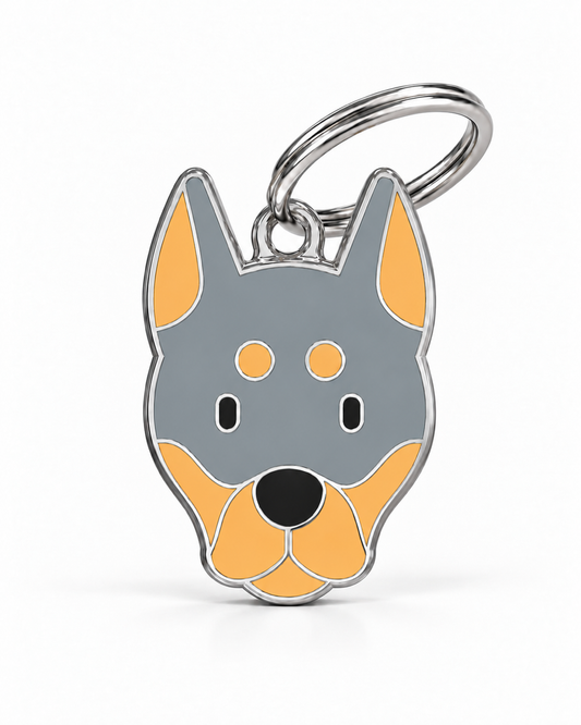 TAGiDOG Doberman Dog ID Tag, front view on white