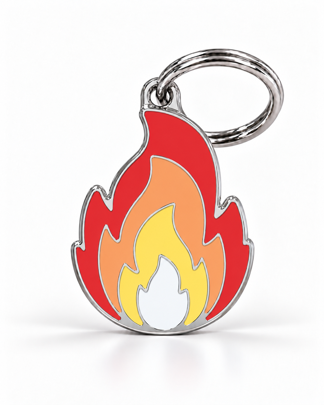 TAGiDOG Emoji Blaze dog ID tag, front view on white