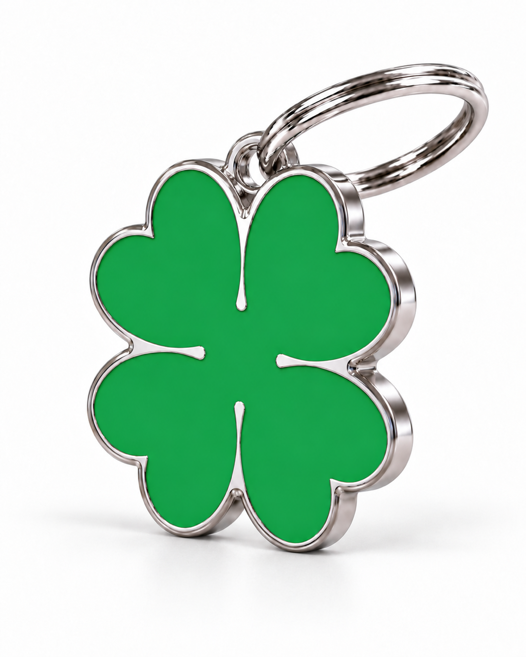 TAGiDOG Emoji Clover Charm dog ID tag, angled view
