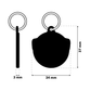 TAGiDOG Emoji Cool Pup ID tag dimensions, 34 mm wide and 37 mm high, 3 mm thickness
