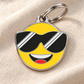 TAGiDOG Emoji Cool Pup dog ID tag on light linen