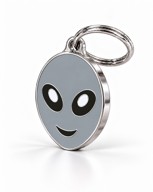 TAGiDOG Emoji Cosmo Pup dog ID tag, angled view