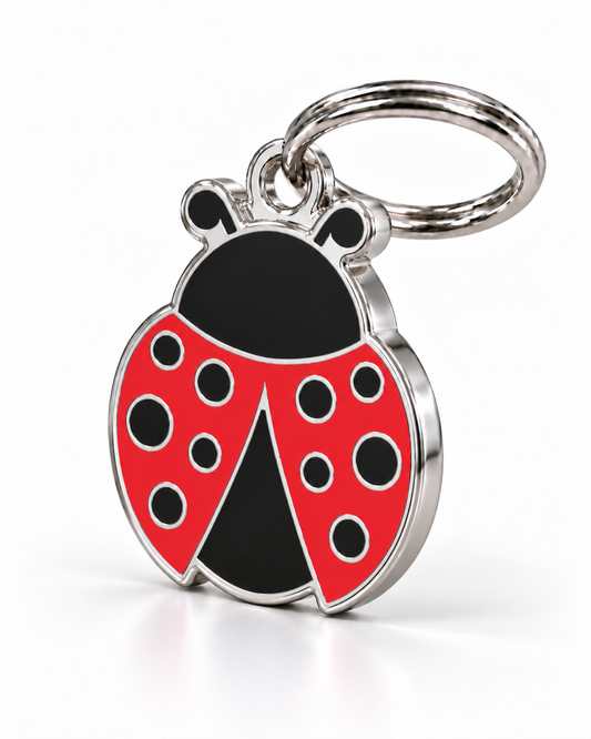 TAGiDOG Emoji Lucky Bug dog ID tag, angled view