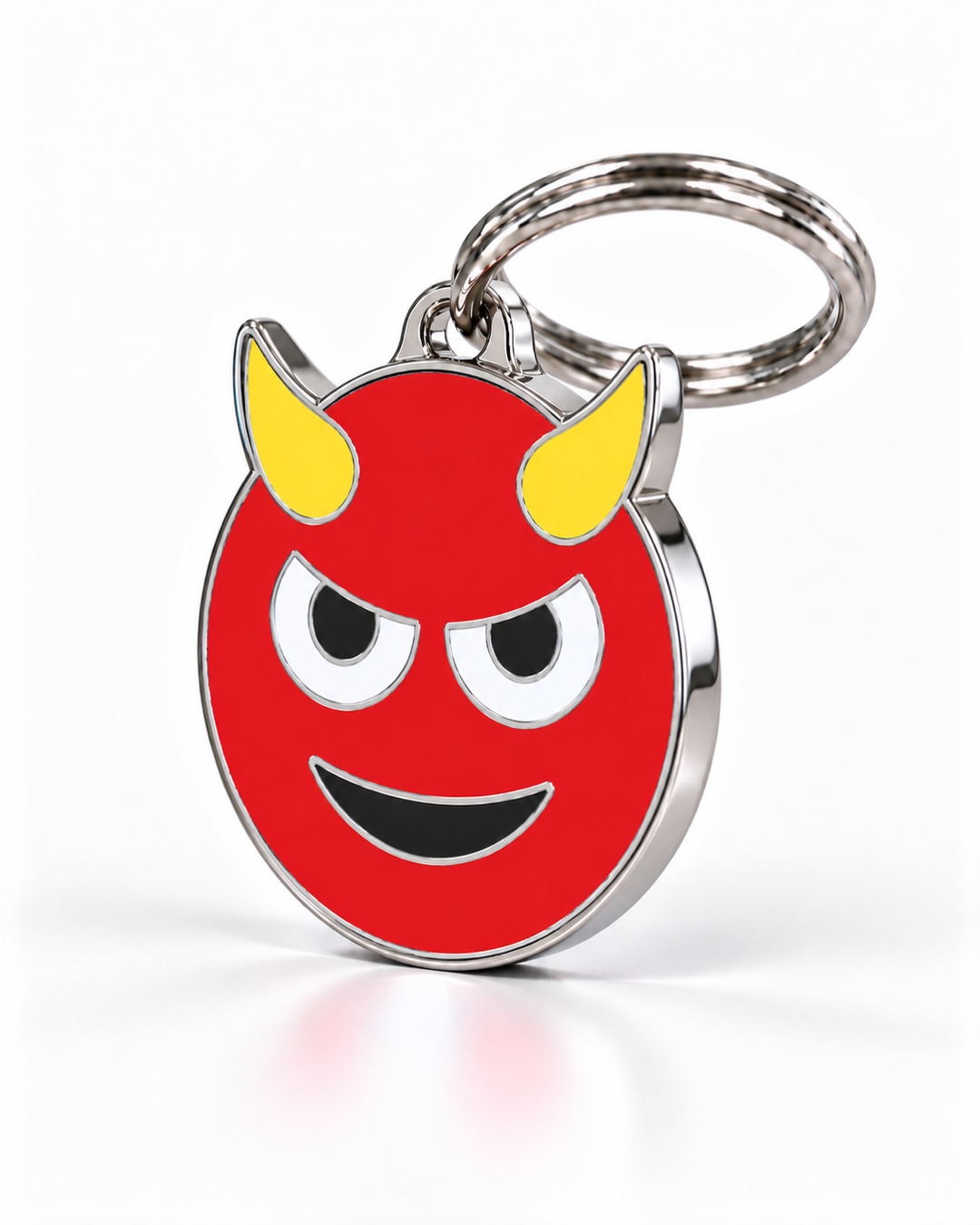 TAGiDOG Emoji Mischief dog ID tag, angled view