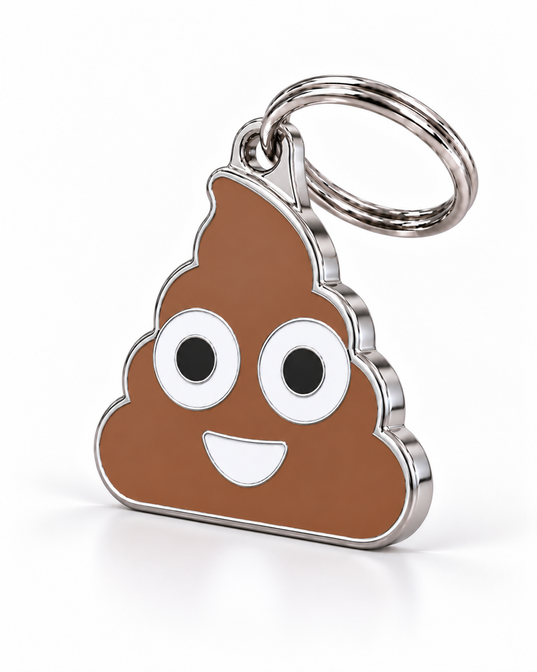 TAGiDOG Emoji Poopie dog ID tag, angled view
