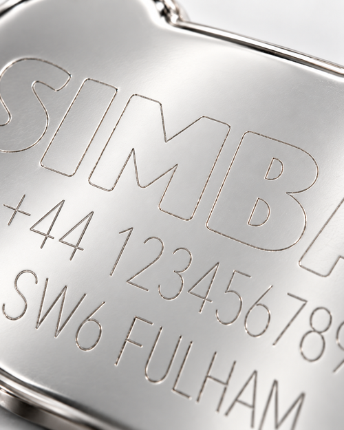 TAGiDOG Vegas Diamonds ID Tag personalised engraving close-up example