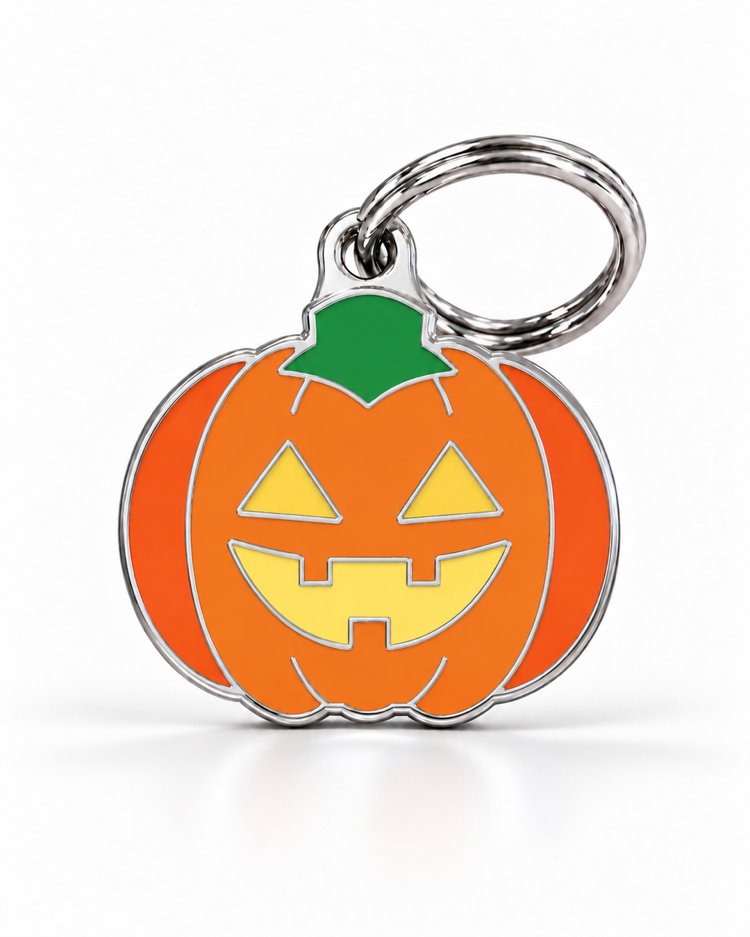 TAGiDOG Emoji Spooky Pumpkin dog ID tag, front view on white