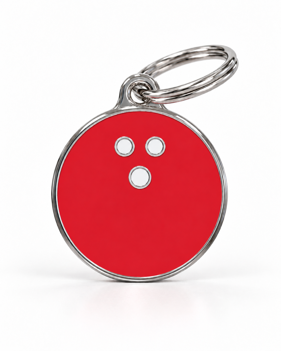 TAGiDOG Fire Strike Bowling ID Tag dog ID tag, front view on white