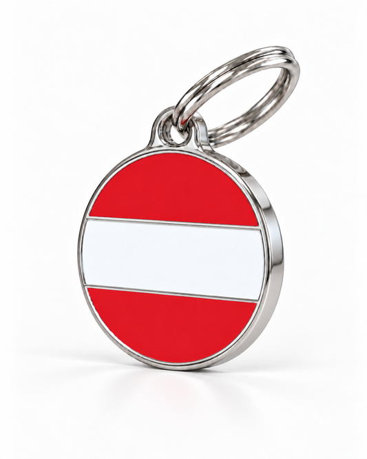 TAGiDOG Flag Austria ID Tag dog ID tag, angled view