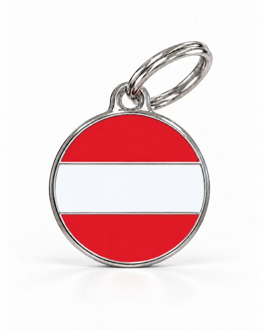 TAGiDOG Flag Austria ID Tag dog ID tag, front view on white