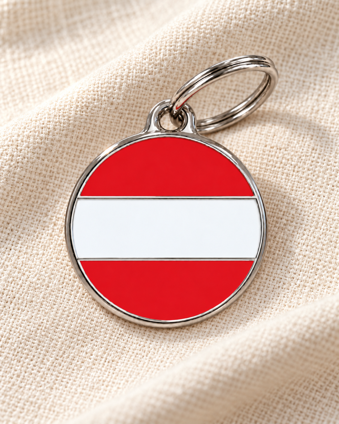 TAGiDOG Flag Austria ID Tag dog ID tag on light linen