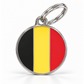TAGiDOG Belgium flag dog ID tag, round front view on white