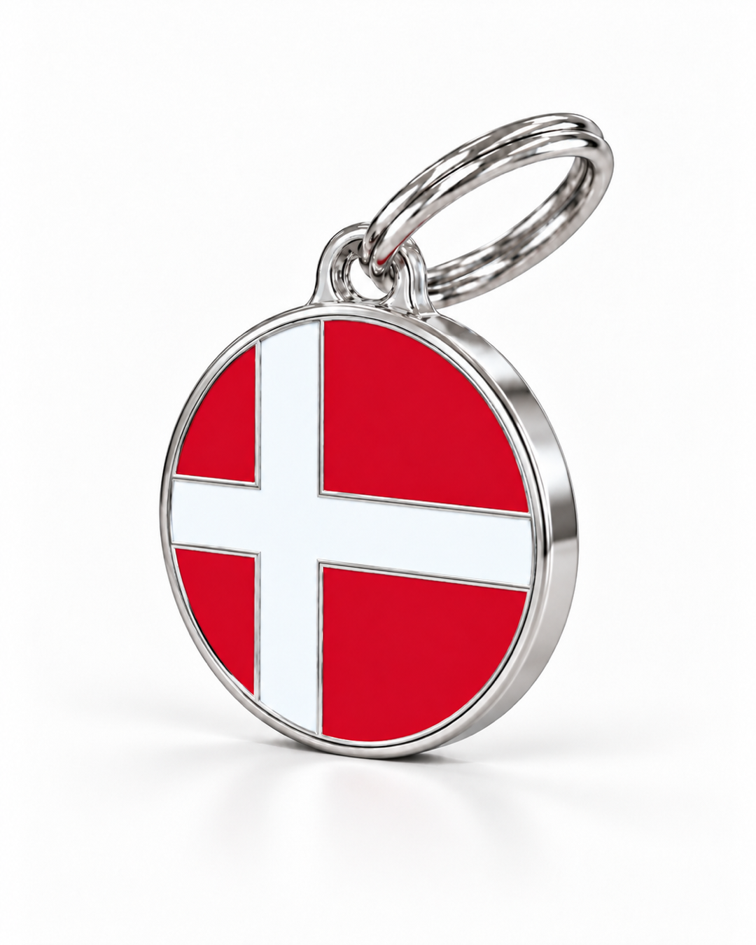 TAGiDOG Flag Denmark ID Tag dog ID tag, angled view