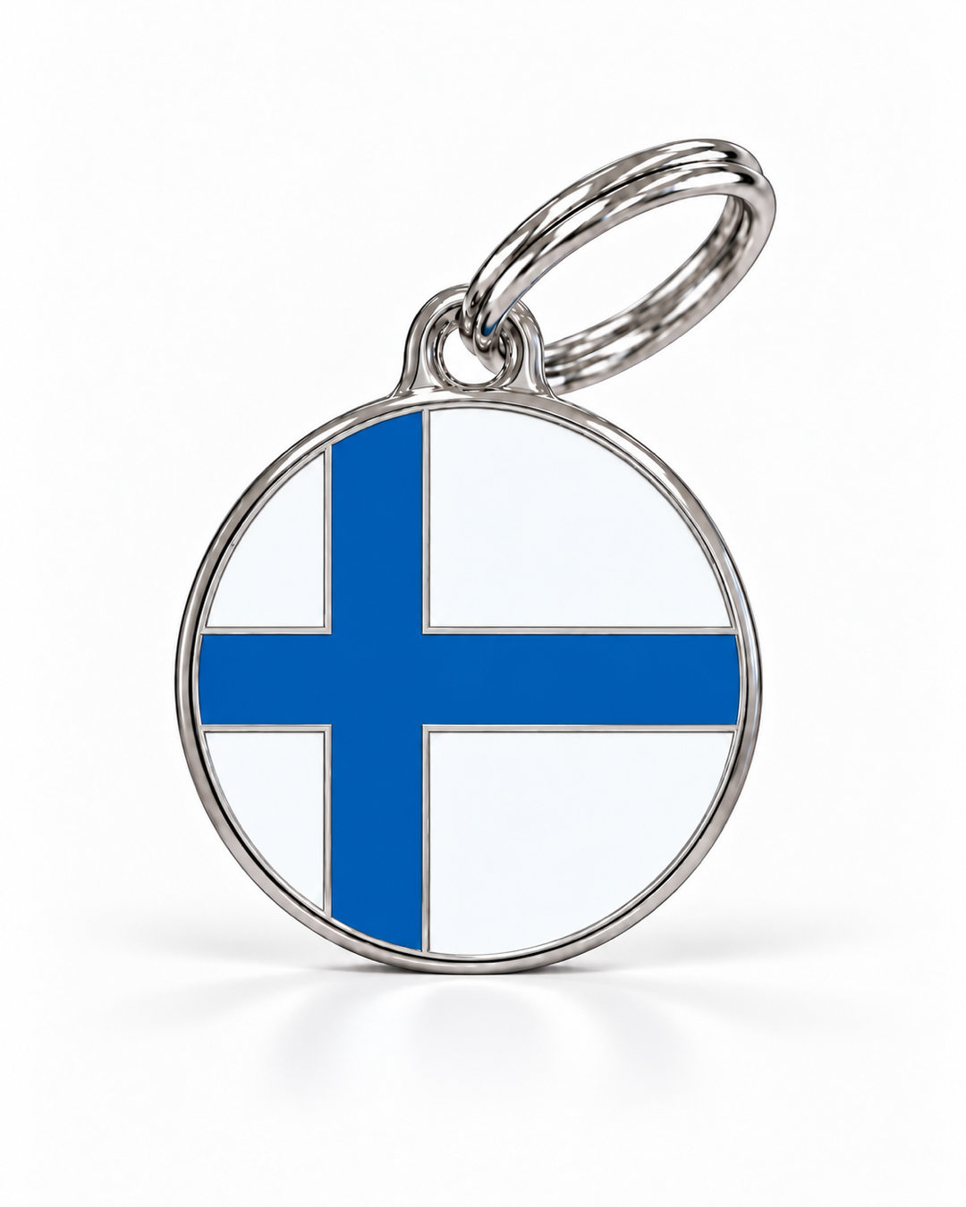 TAGiDOG Flag Finland ID Tag dog ID tag, front view on white