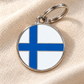 TAGiDOG Flag Finland ID Tag dog ID tag on light linen