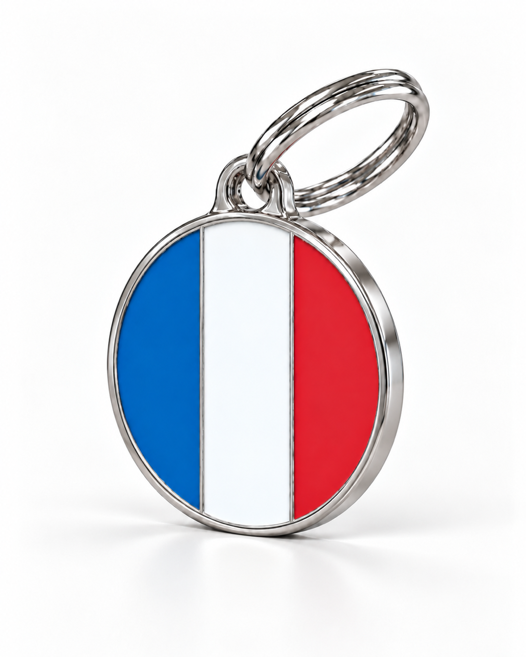 TAGiDOG Flag France ID Tag dog ID tag, angled view