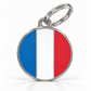 TAGiDOG Flag France ID Tag Medium dog ID tag, front view on white