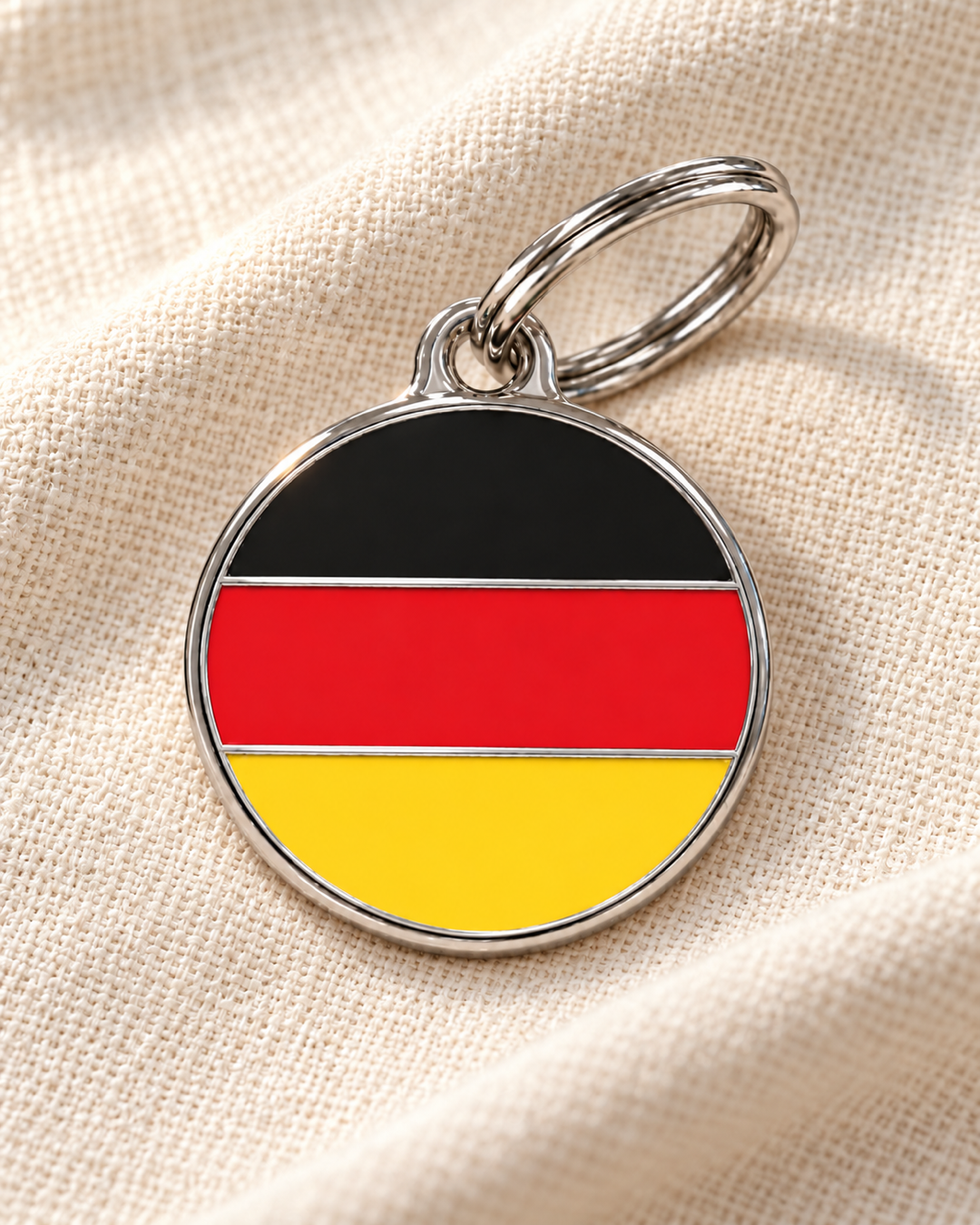 TAGiDOG Flag Germany ID Tag dog ID tag on light linen