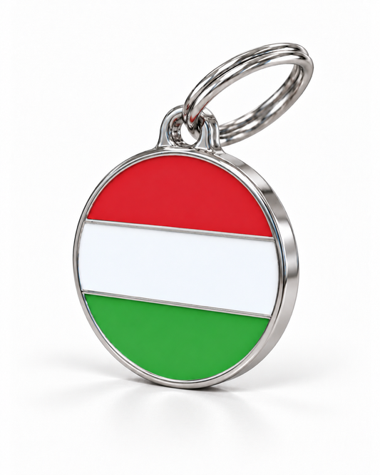 TAGiDOG Flag Hungary ID Tag dog ID tag, angled view