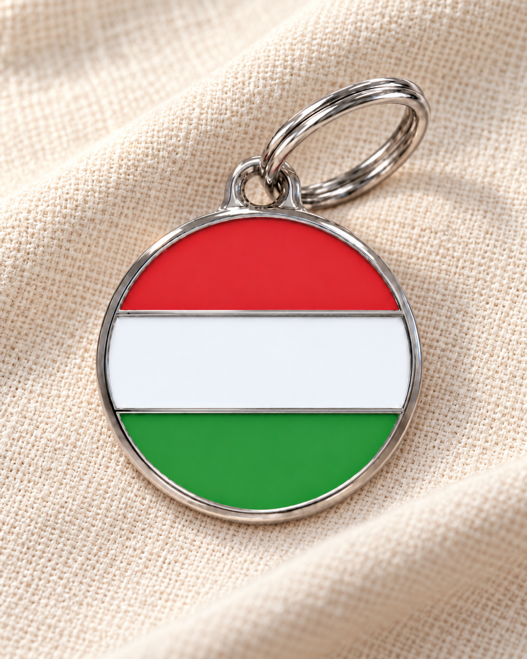TAGiDOG Flag Hungary ID Tag dog ID tag on light linen