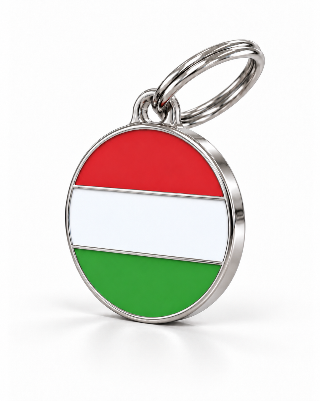 TAGiDOG Flag Hungary ID Tag Medium dog ID tag, angled view
