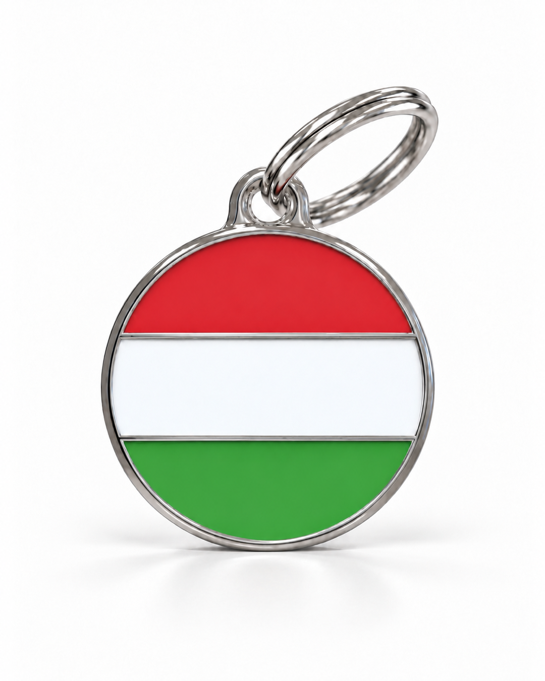 TAGiDOG Flag Hungary ID Tag Medium dog ID tag, front view on white