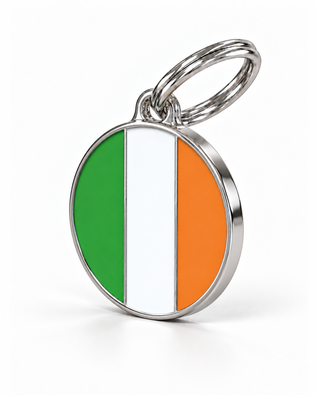 TAGiDOG Flag Ireland ID Tag Medium dog ID tag, angled view