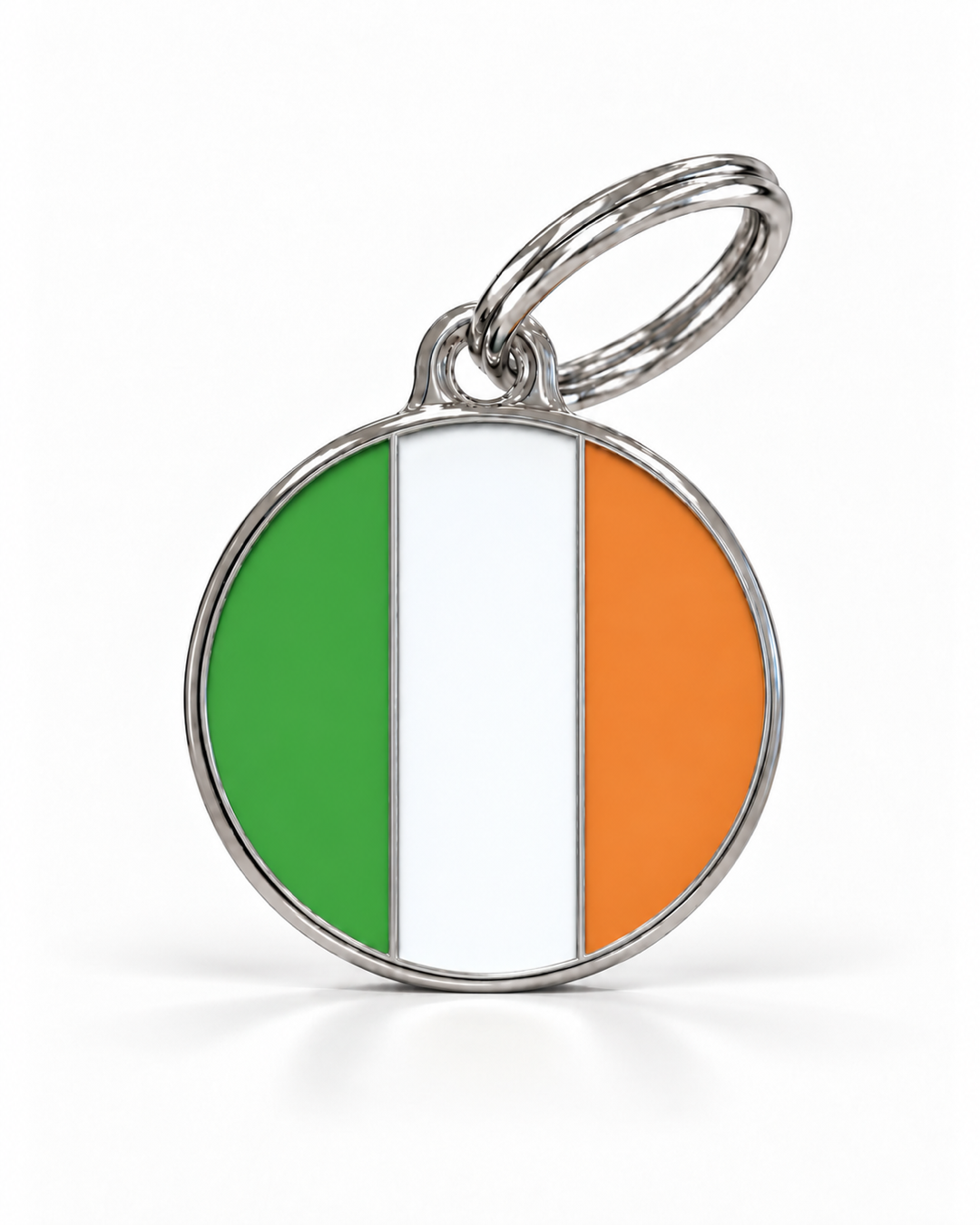 TAGiDOG Flag Ireland ID Tag Medium dog ID tag, front view on white