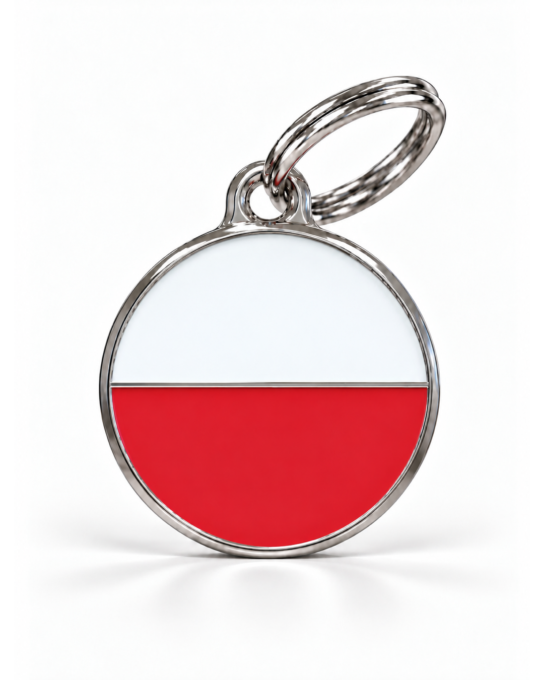 TAGiDOG Flag Poland ID Tag dog ID tag, front view on white