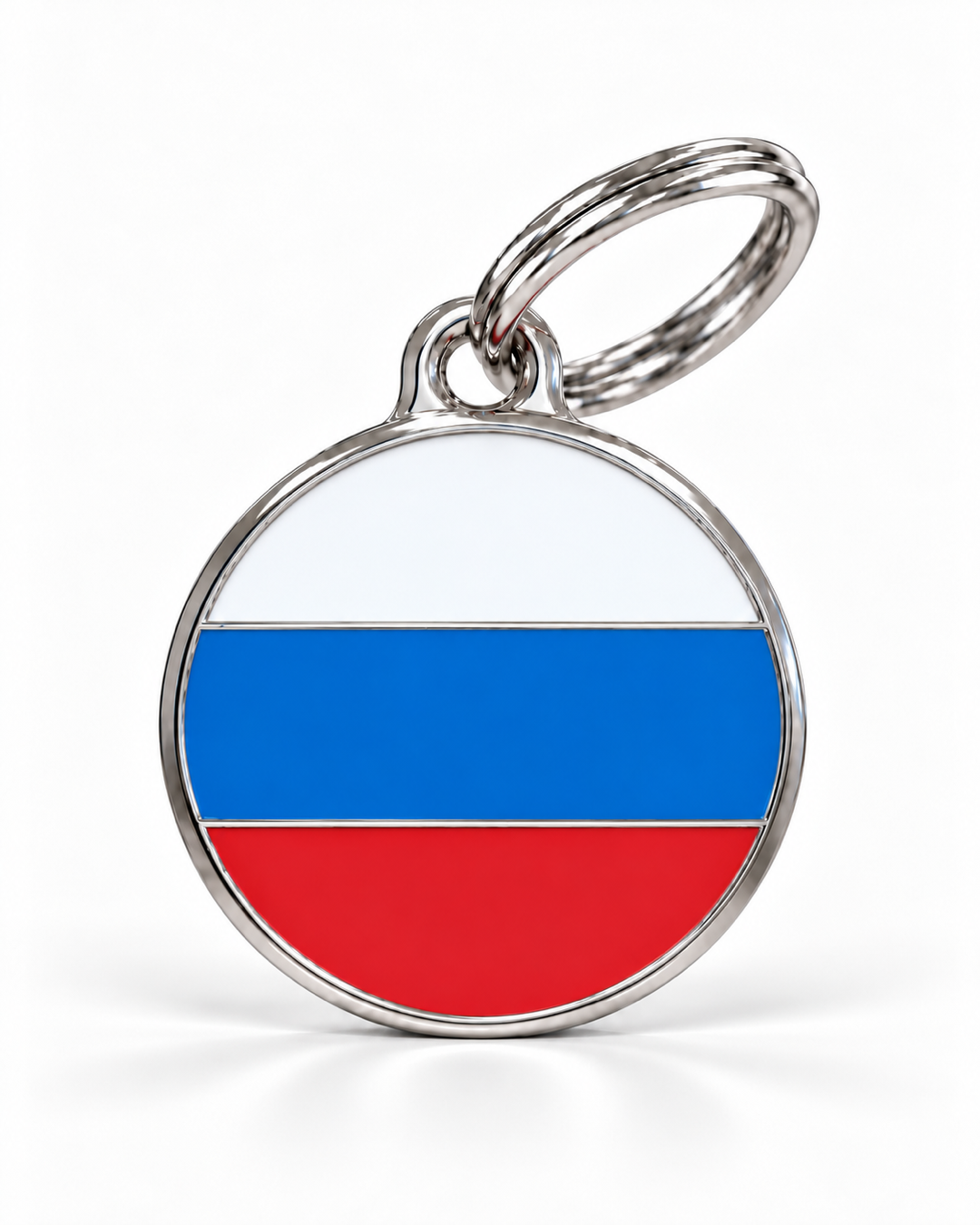 TAGiDOG Flag Russia ID Tag, front view on white