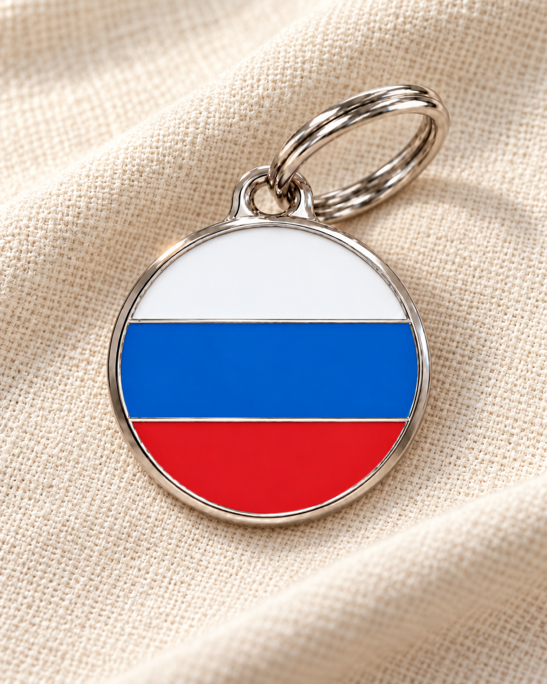 TAGiDOG Flag Russia ID Tag on light linen