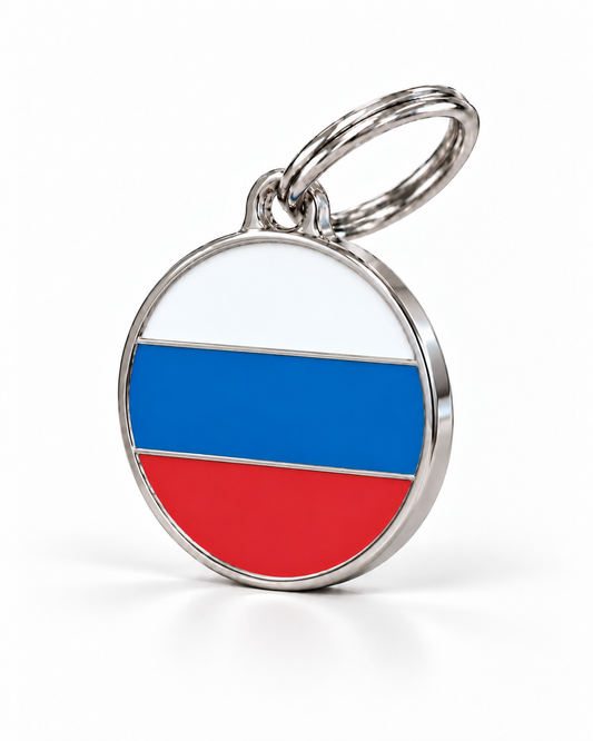 TAGiDOG Flag Russia ID Tag Medium, angled view